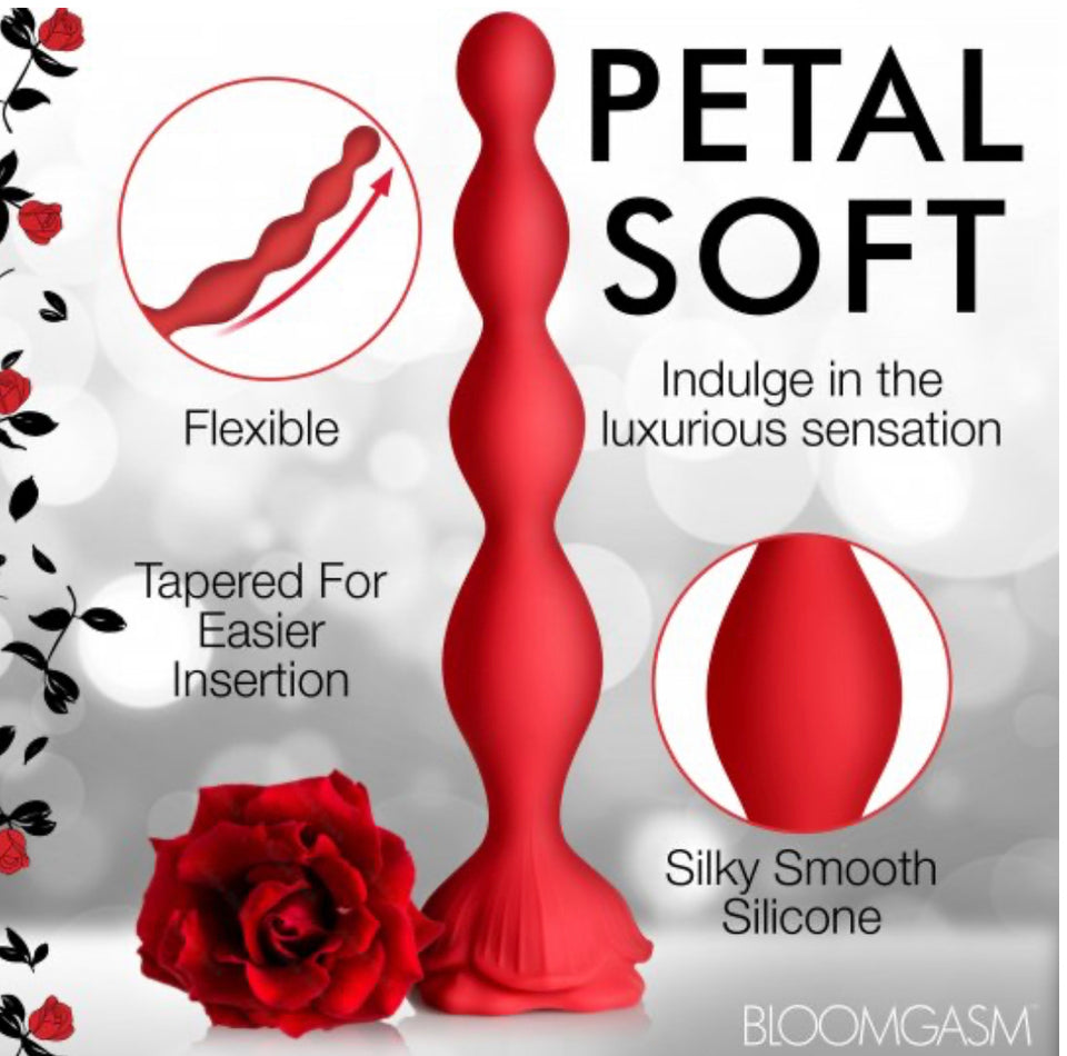 9X Beaded Bloom Silicone Rose Vibrator