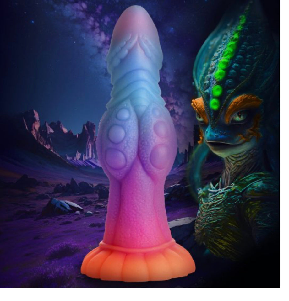 Galactic Cock Alien Creature Glow-in-the-Dark Silicone Dildo