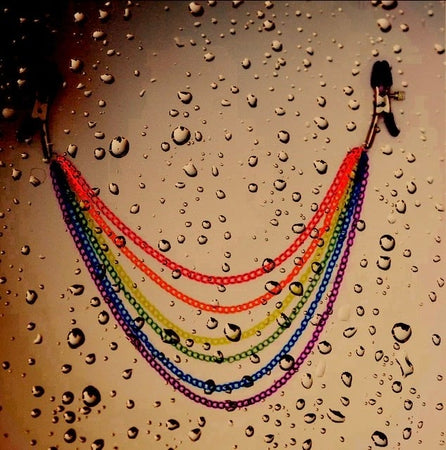 Rainbow chained Nipple Clamps
