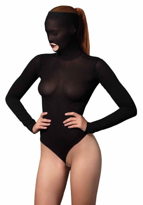 Opaque Masked Teddy with Beaded G-String