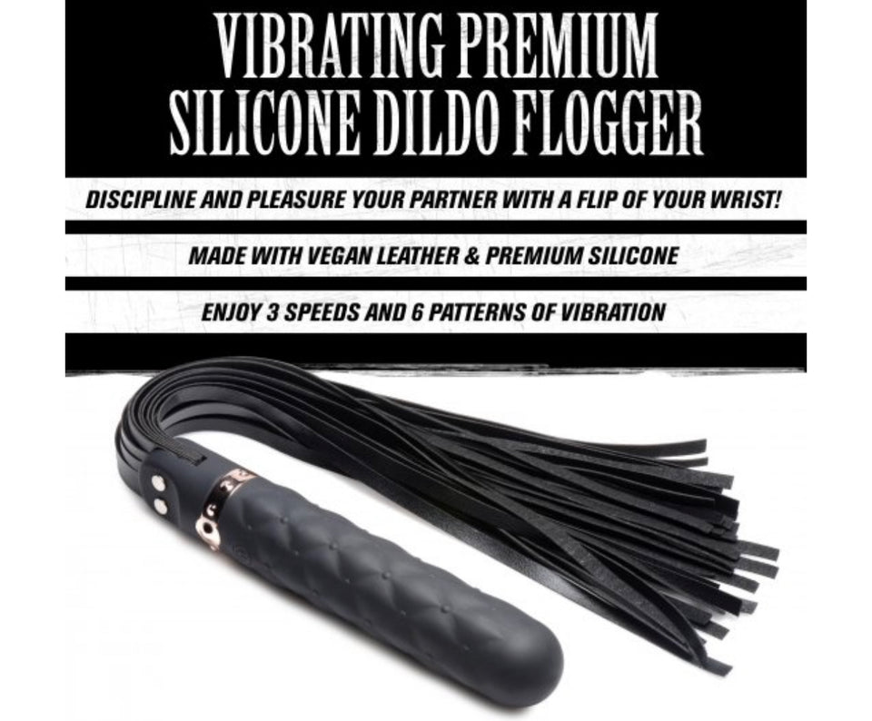 9X Vibrating Silicone Dildo Flogger