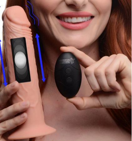 7X Remote Control Vibrating and Thumping Dildo - Light